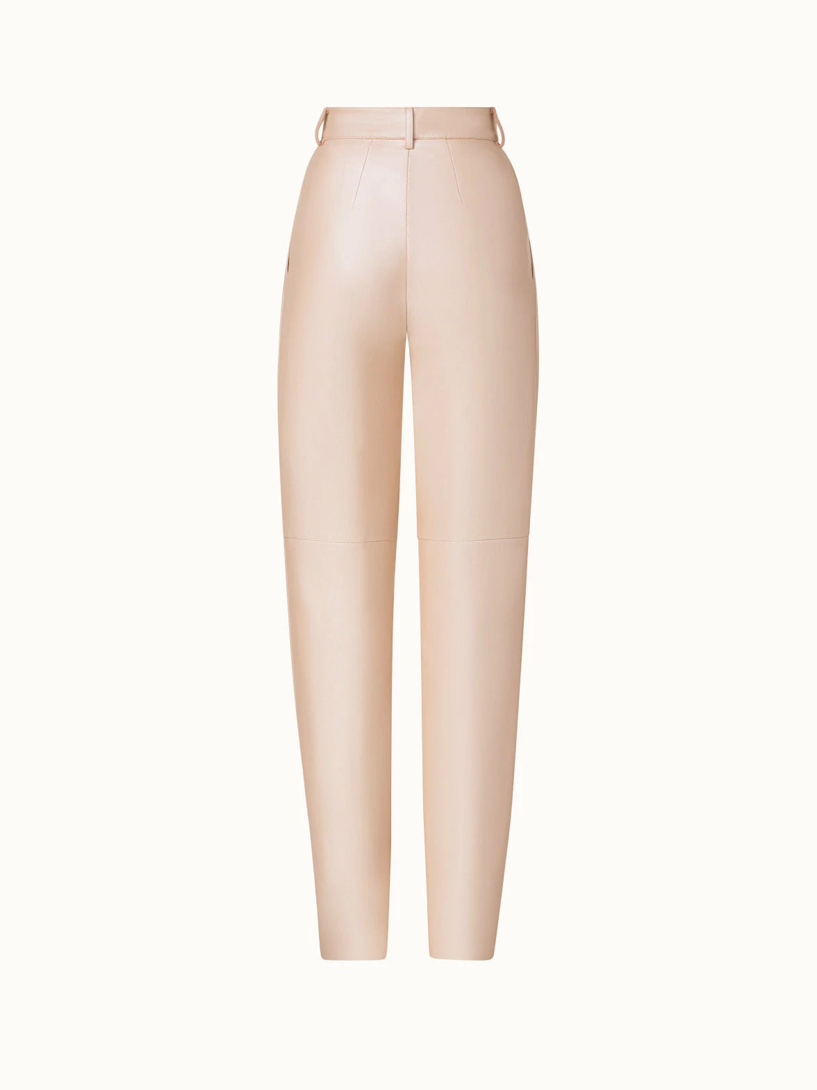 AKRIS Lambskin Leather Pleated Tapered Pants 3 AKRIS Lambskin Leather Pleated Tapered Pants - Image 3