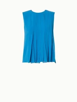 AKRIS Silk Georgette Pleated Blouse