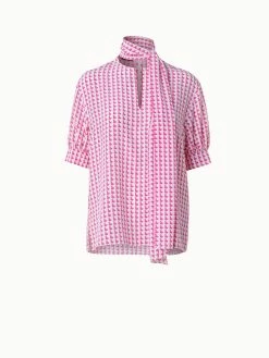 AKRIS Silk Crêpe Tunic Blouse With Emma Print -AKRIS sale 769649