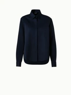 AKRIS Cotton-Gabardine Blouse