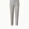 AKRIS Cotton Silk Double-Face Cropped Tapered Pants