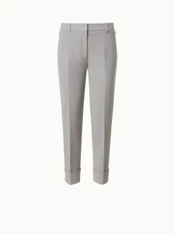 AKRIS Cotton Silk Double-Face Cropped Tapered Pants