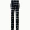 AKRIS Checked Wool Stretch Double-Face Bootcut Pants