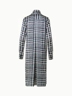 AKRIS Silk Satin Shirt Dress With Tweed Check Print -AKRIS sale 769914 babb0569 1b65 4c2c 8727 19c0a955fefd