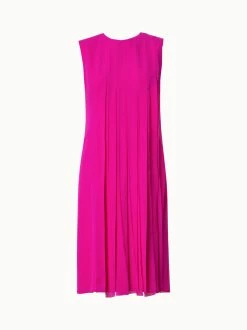 AKRIS Silk Georgette Pleated Dress