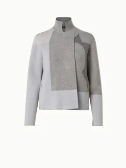 AKRIS Reversible Cashmere Knit Composed Letters Intarsia Double-Face Jacket -AKRIS sale 770146