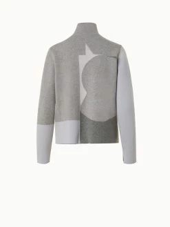 AKRIS Reversible Cashmere Knit Composed Letters Intarsia Double-Face Jacket -AKRIS sale 770148