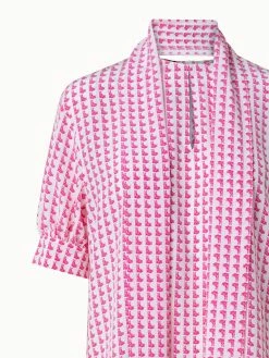 AKRIS Silk Crêpe Tunic Blouse With Emma Print -AKRIS sale 770453