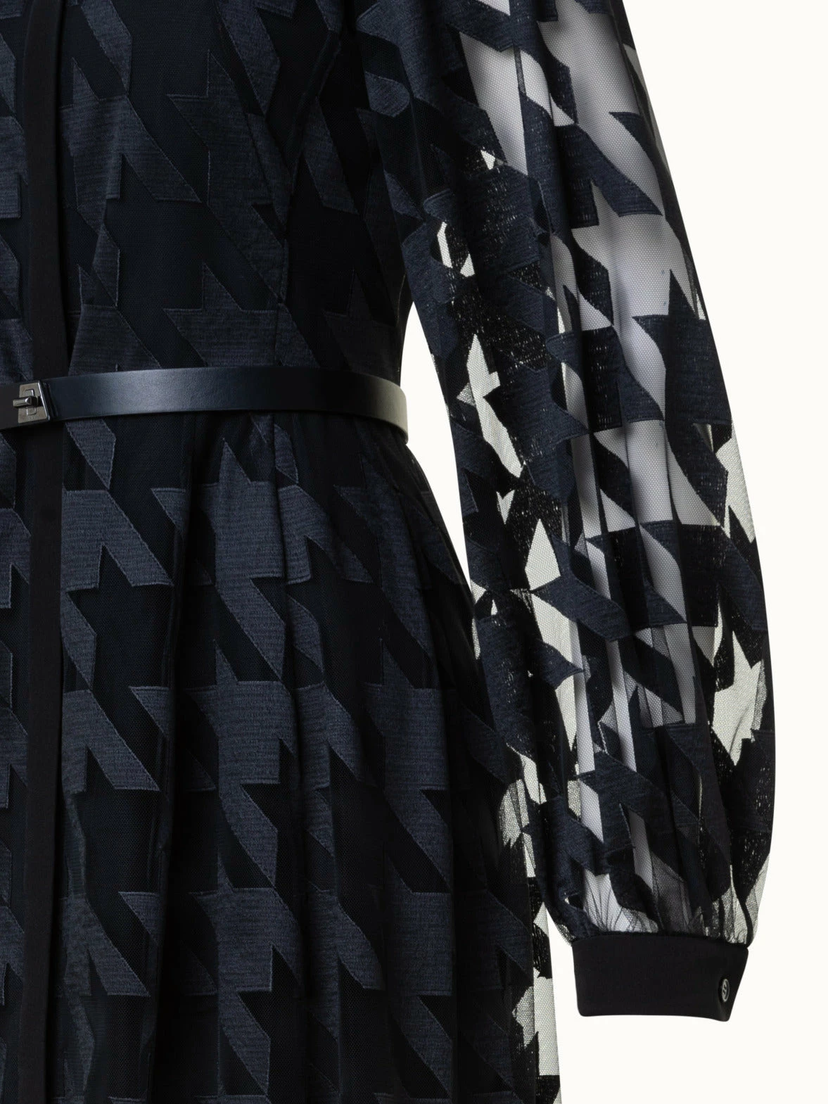 AKRIS Houndstooth Embroidery On Tulle Gown 5 AKRIS Houndstooth Embroidery On Tulle Gown - Image 5