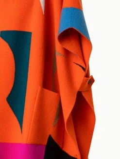 AKRIS Reversible Cashmere Knit Composed Letters Intarsia Double-Face Cape -AKRIS sale 771141