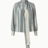 AKRIS Silk Lurex Organza Blouse