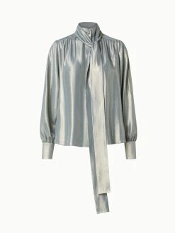 AKRIS Silk Lurex Organza Blouse