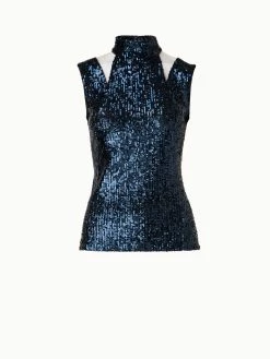 AKRIS Sequins Top