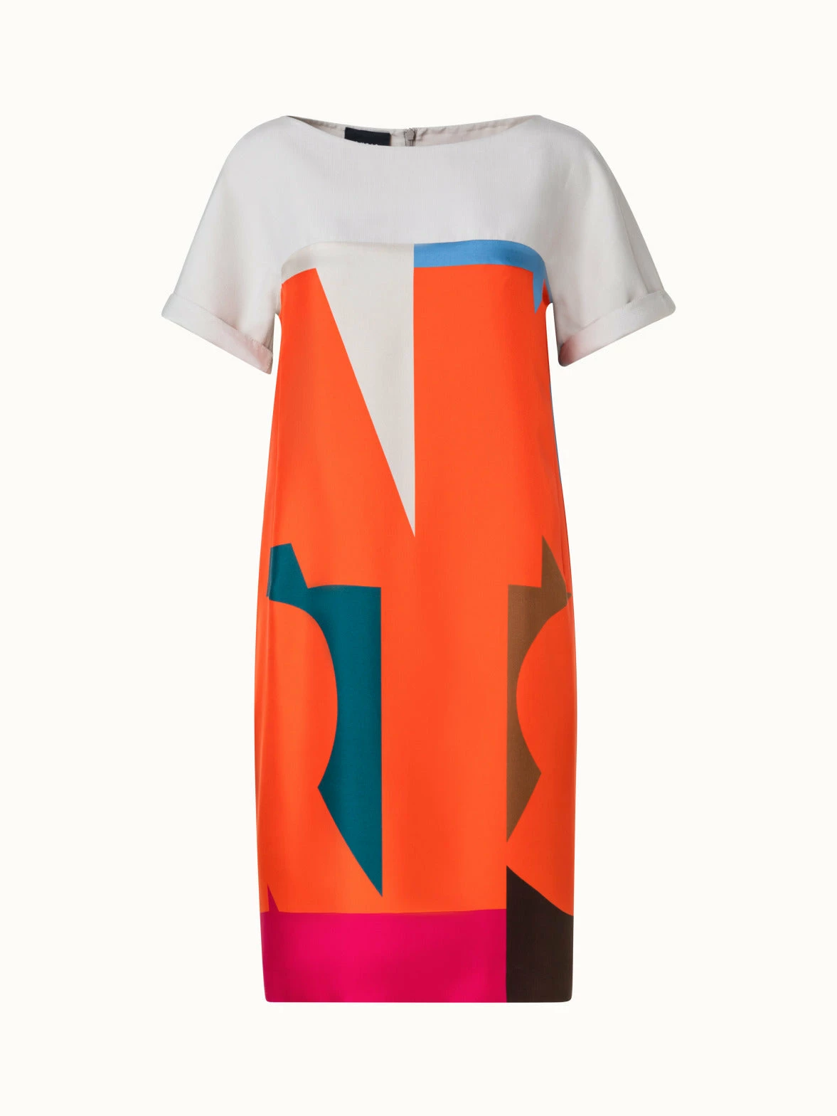 AKRIS Cotton Silk Double-Face Dress With Composed Letters Print 3 AKRIS Cotton Silk Double-Face Dress With Composed Letters Print - Image 3
