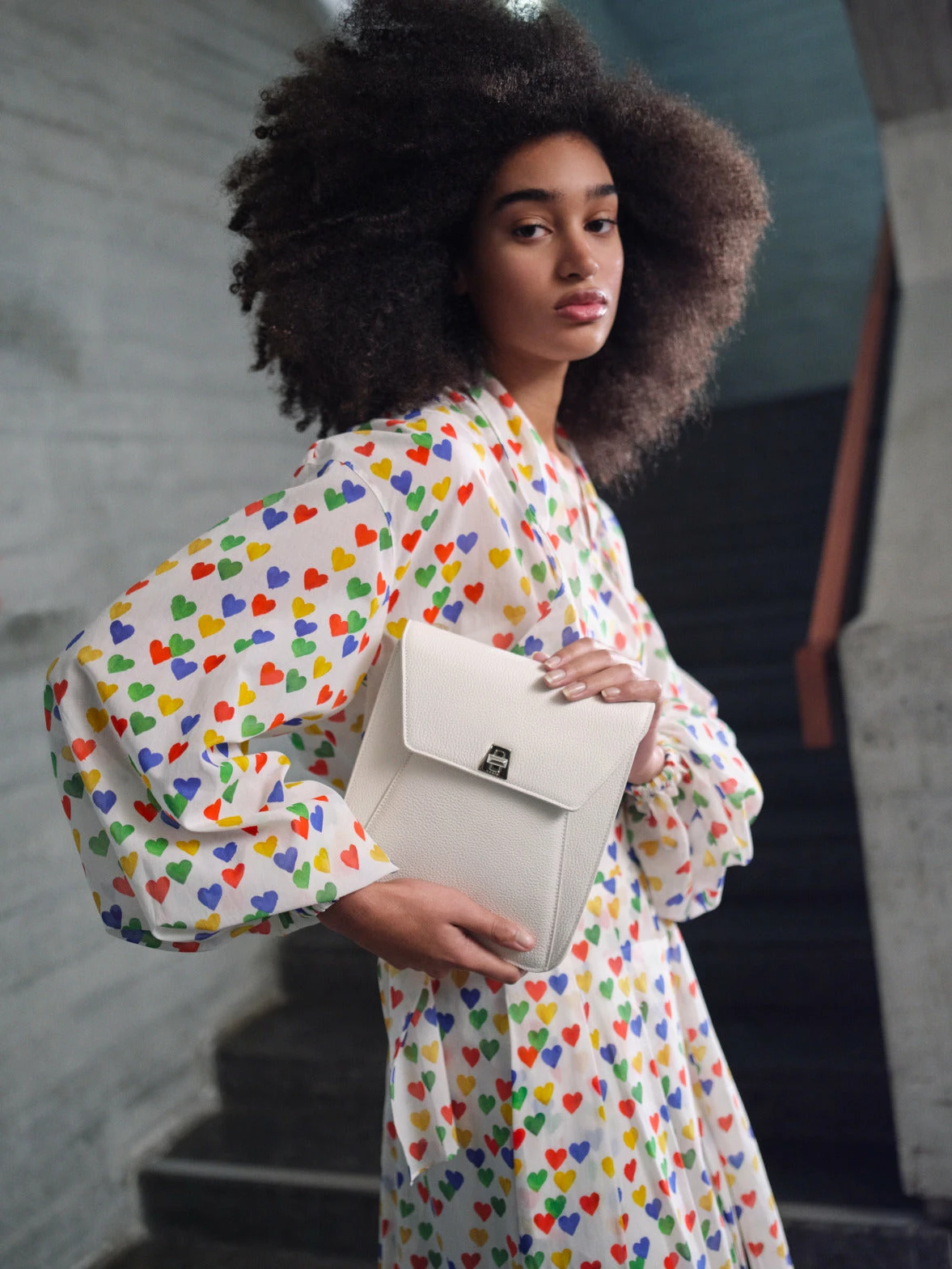 AKRIS Cotton Voile Blouse With Hearts Print 2 AKRIS Cotton Voile Blouse With Hearts Print - Image 2