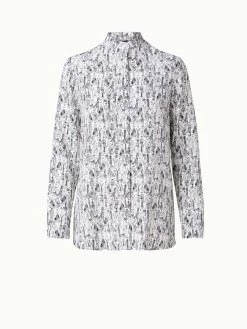 AKRIS Silk Crêpe Blouse With Croquis Print