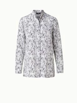 AKRIS Silk Crêpe Blouse With Croquis Print -AKRIS sale 804763