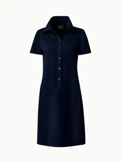 AKRIS Cotton Silk Stretch Double-Face Shirt Dress -AKRIS sale 805086