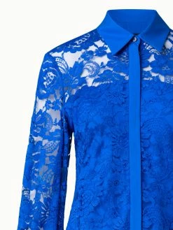 AKRIS Floral Techno Lace Shirt Dress -AKRIS sale 815135