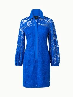 AKRIS Floral Techno Lace Shirt Dress -AKRIS sale 815136