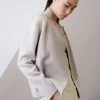 AKRIS Reversible Cashmere Knit Composed Letters Intarsia Double-Face Jacket