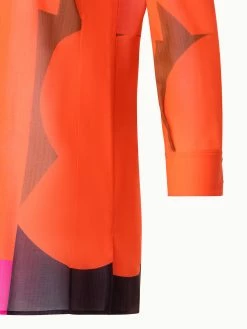 AKRIS Cotton Voile Blouse With Composed Letters Print -AKRIS sale 839703